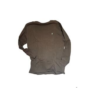 Ralph Lauren xl brown all cotton sleep shirt waffle weave thermal crew neck euc